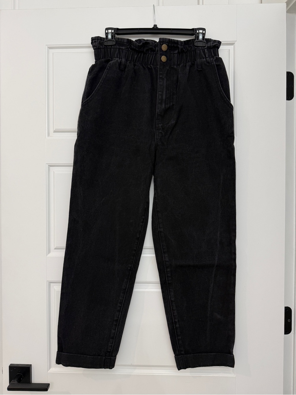 Forever 21 Black Paperbag Waist Jeans